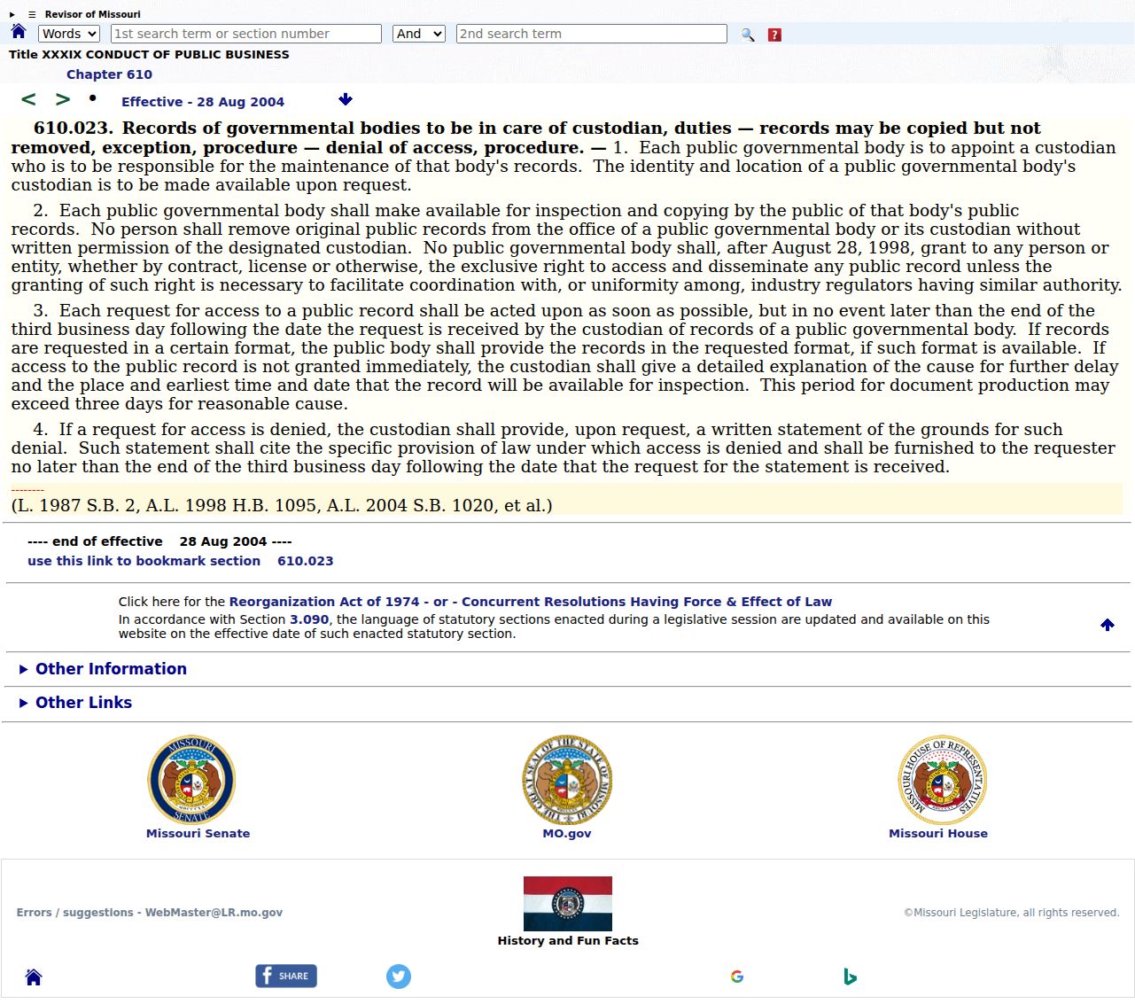 Miller County civil docket public record request response rules