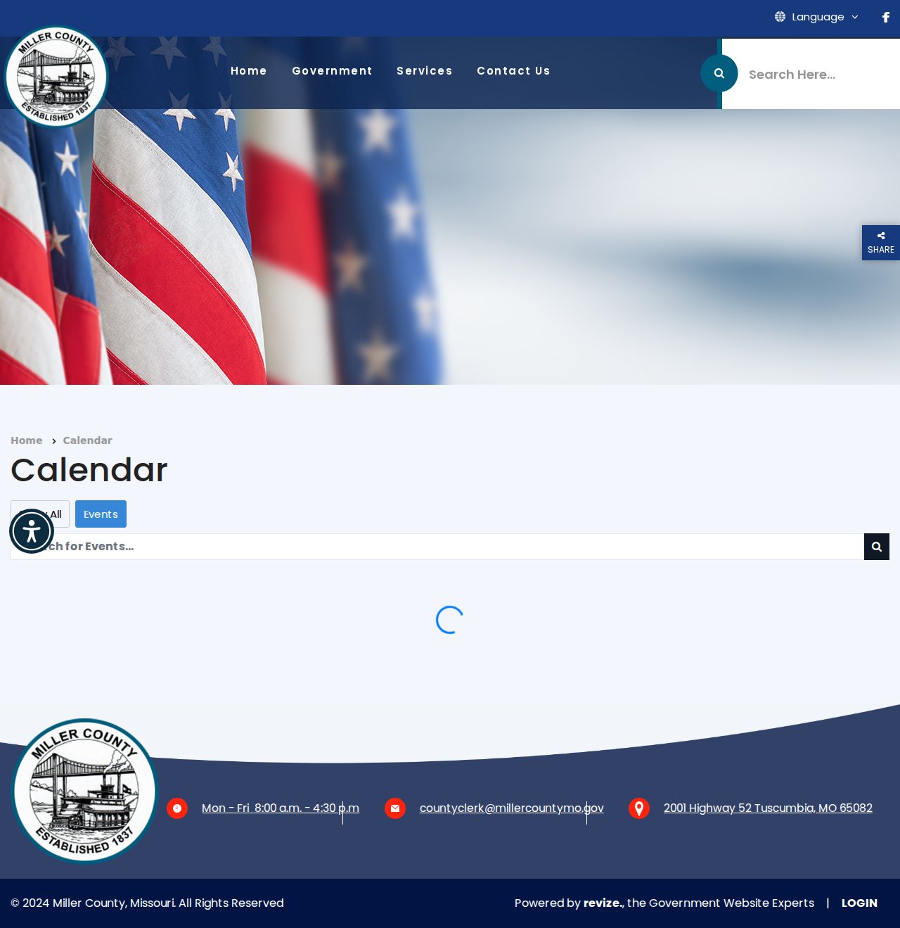 Miller County court calendar distinction shown through the county government calendar