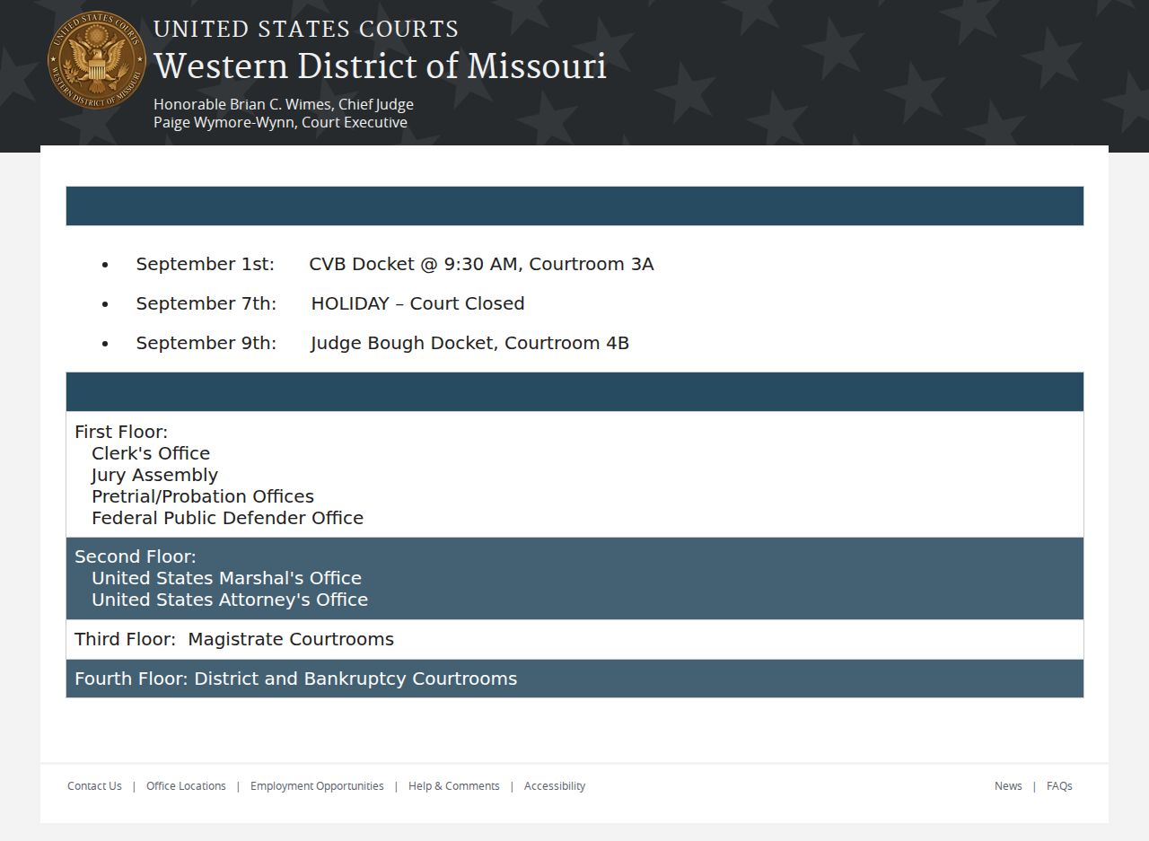 Miller County court records comparison showing Jefferson City federal courthouse orientation