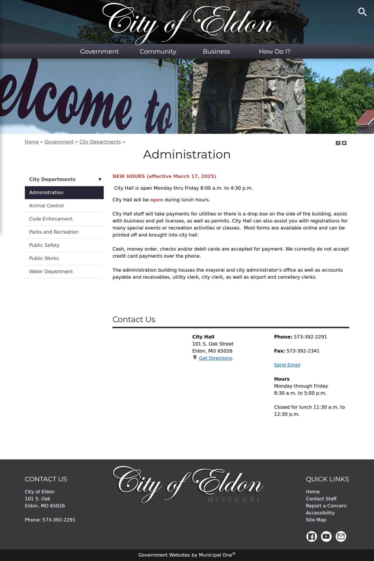 Eldon court docket city administration contact source