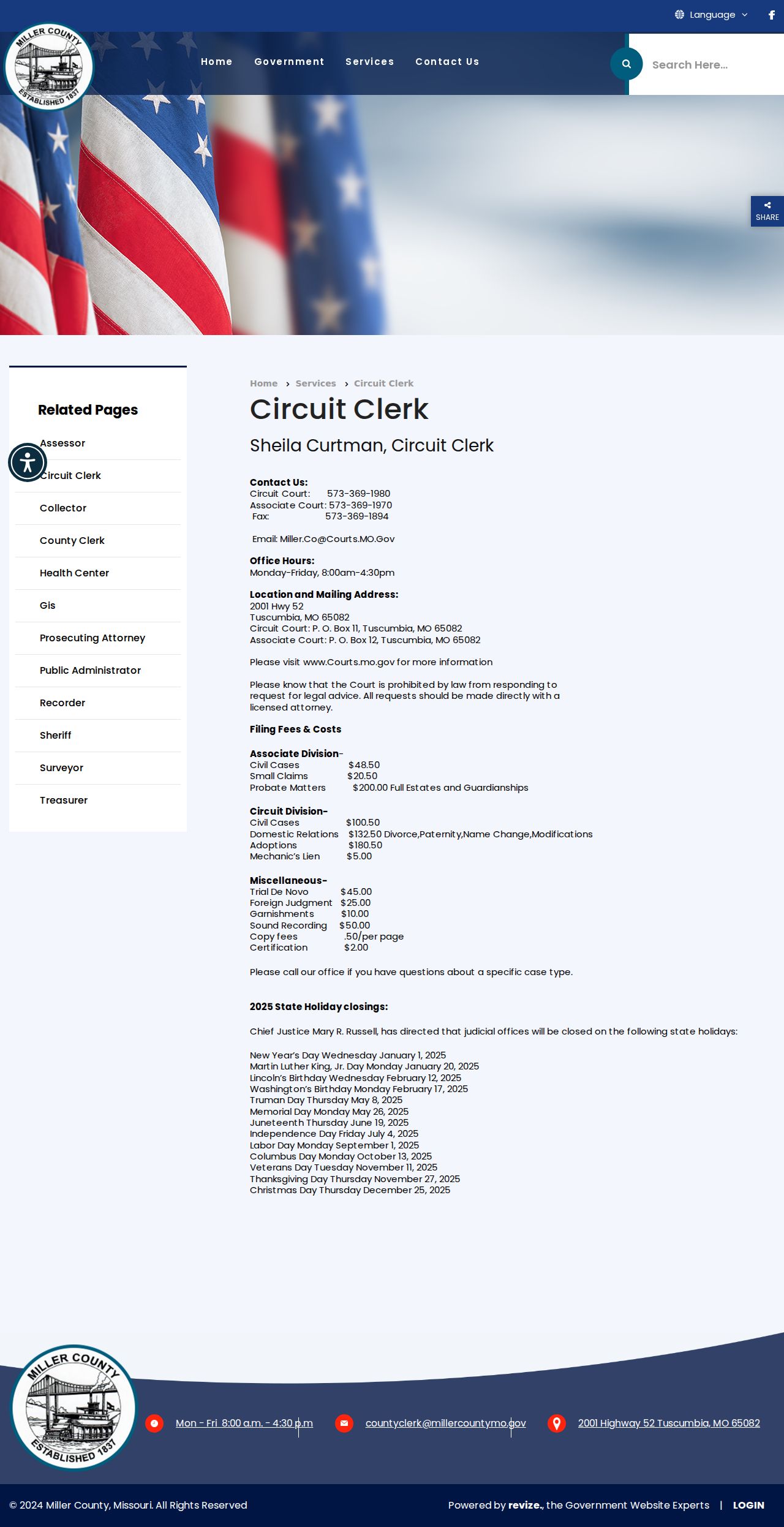 Miller County court docket Circuit Clerk page