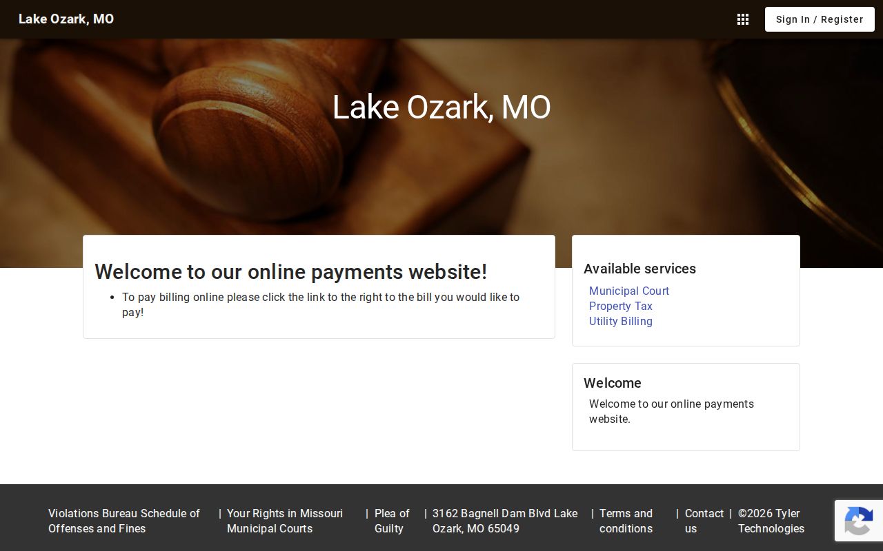 Lake Ozark court docket municipal status and payment portal